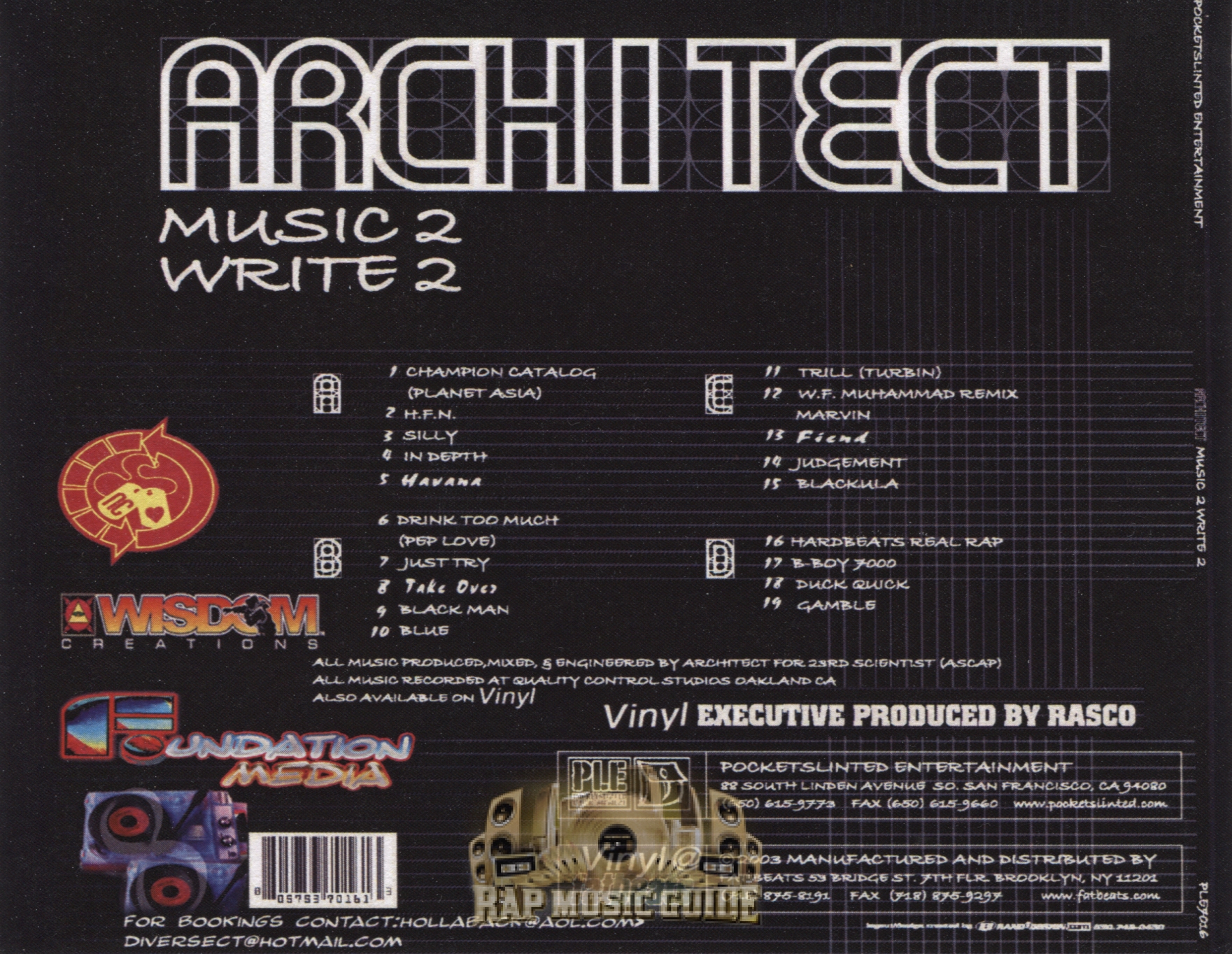 Architect Music 2 Write 2 CD Rap Music Guide